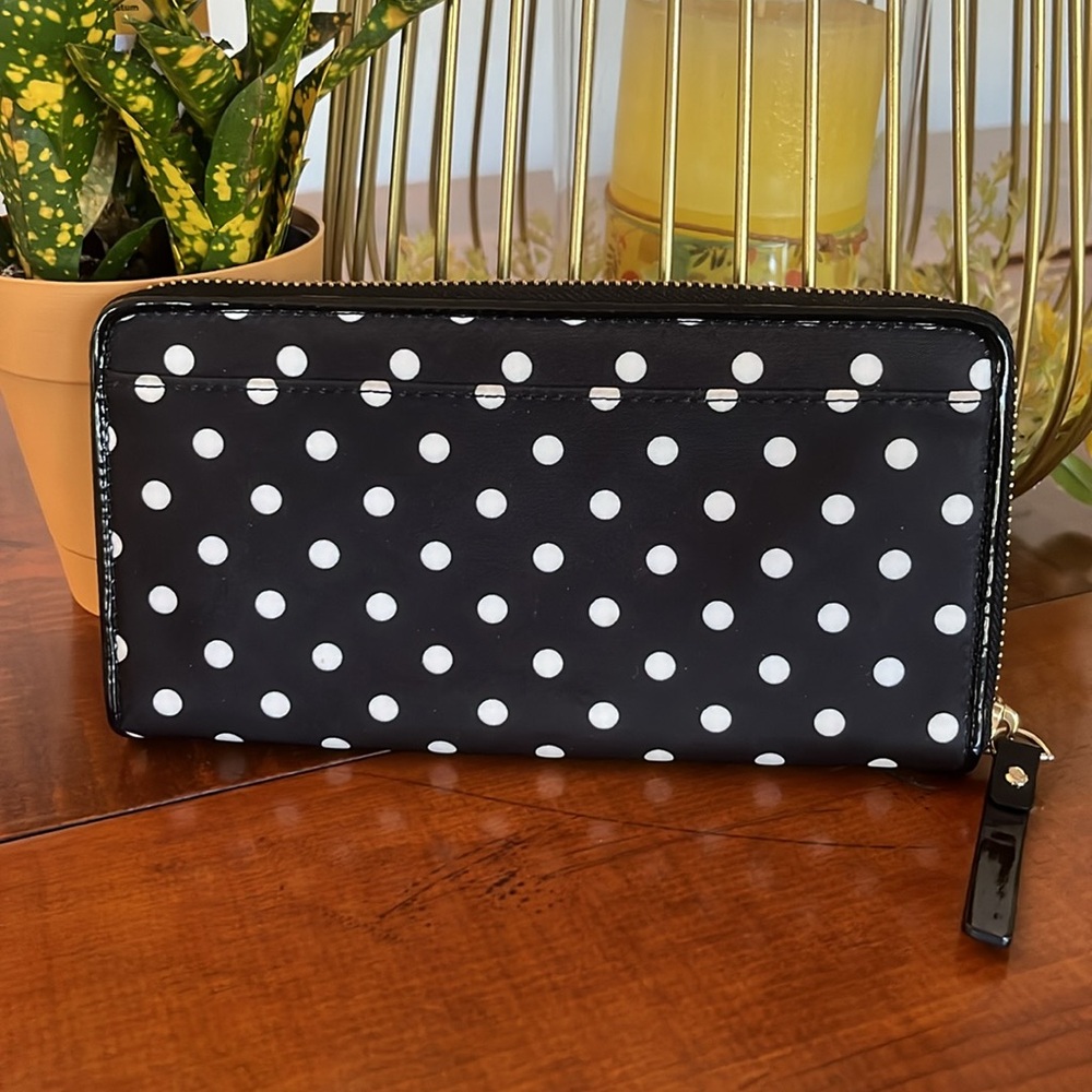 Kate Spade large black and white polka dot wallet - Picture 3 of 7